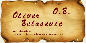 Oliver Belošević vizit kartica